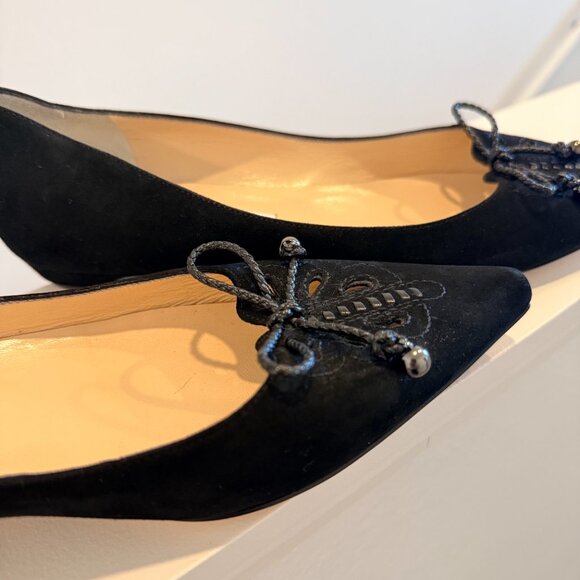 Jimmy Choo Black Suede Flats - Picture 6 of 7